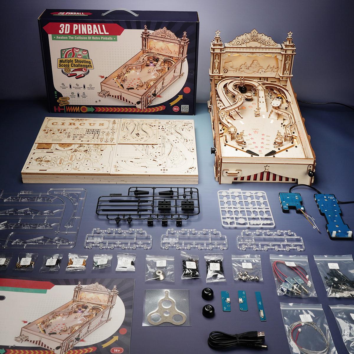 Puzzloria™ | 3D Pinball Machine 3D Wooden Puzzle - Puzzloria
