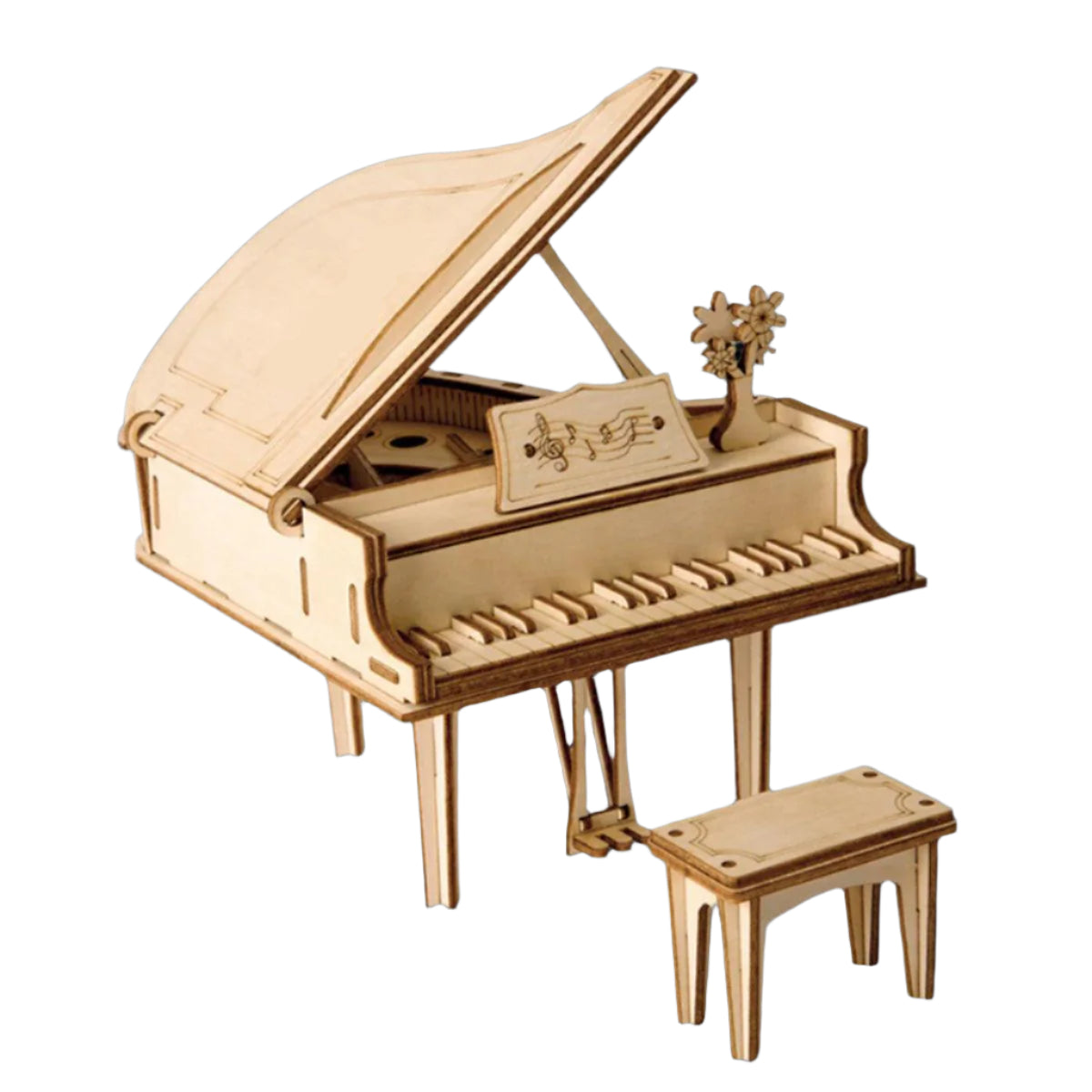 Puzzloria™ | Classic Grand Piano - Wooden 3D Assembly Model - Puzzloria