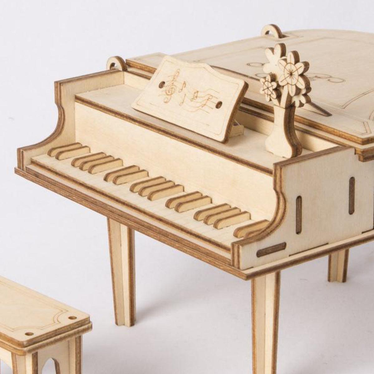 Puzzloria™ | Classic Grand Piano - Wooden 3D Assembly Model - Puzzloria