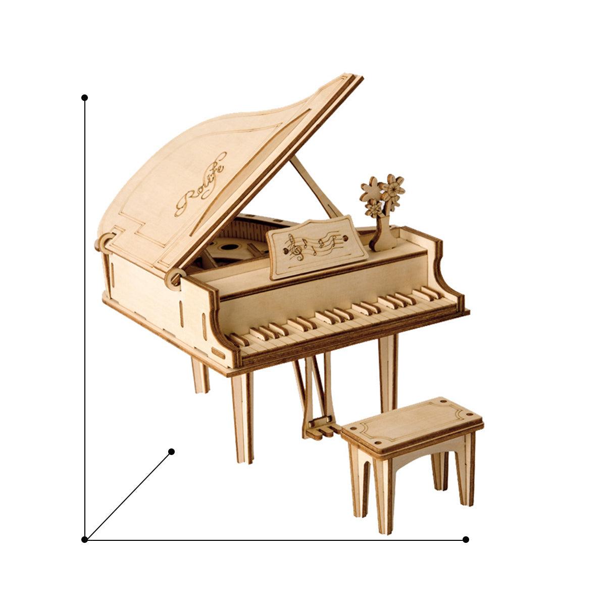 Puzzloria™ | Classic Grand Piano - Wooden 3D Assembly Model - Puzzloria