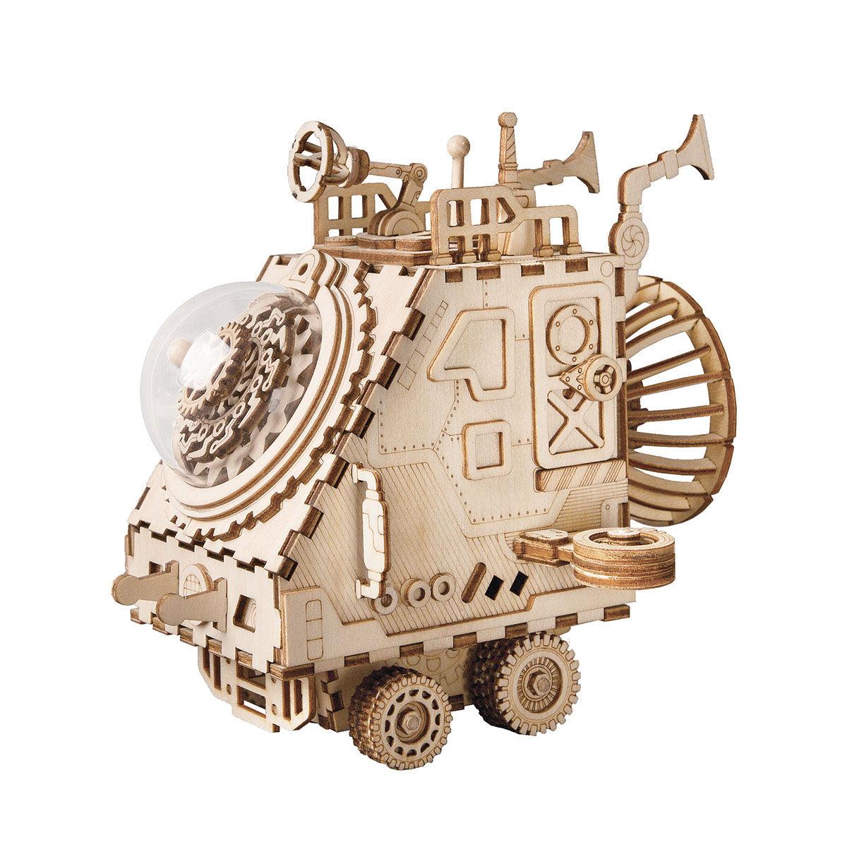 Puzzloria™ | Cosmic Voyager - Steampunk Spaceship Music Box Kit - Puzzloria