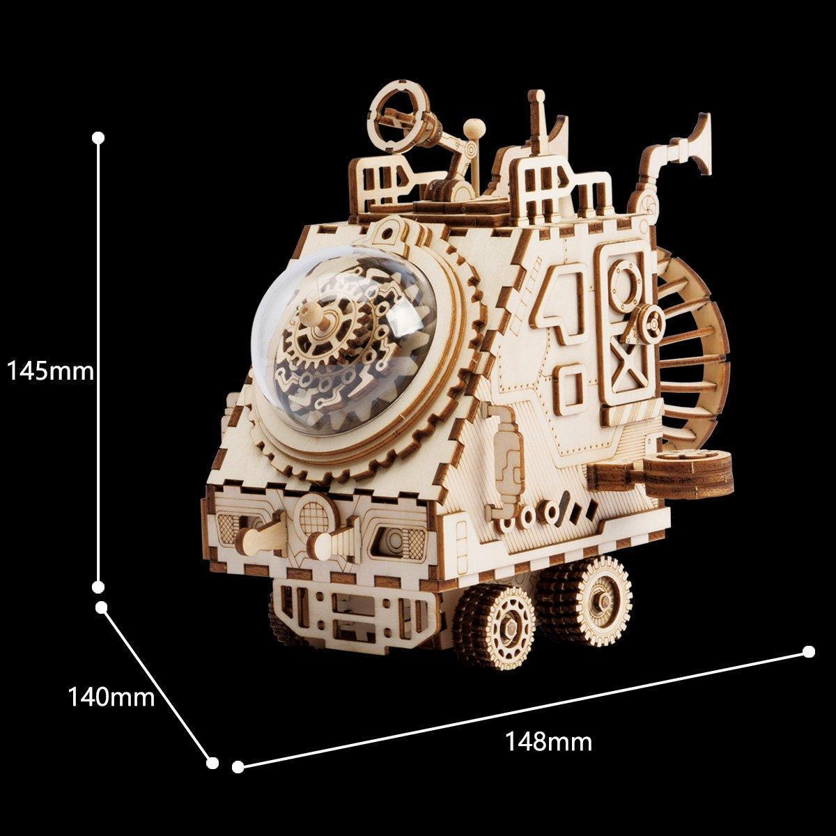 Puzzloria™ | Cosmic Voyager - Steampunk Spaceship Music Box Kit - Puzzloria