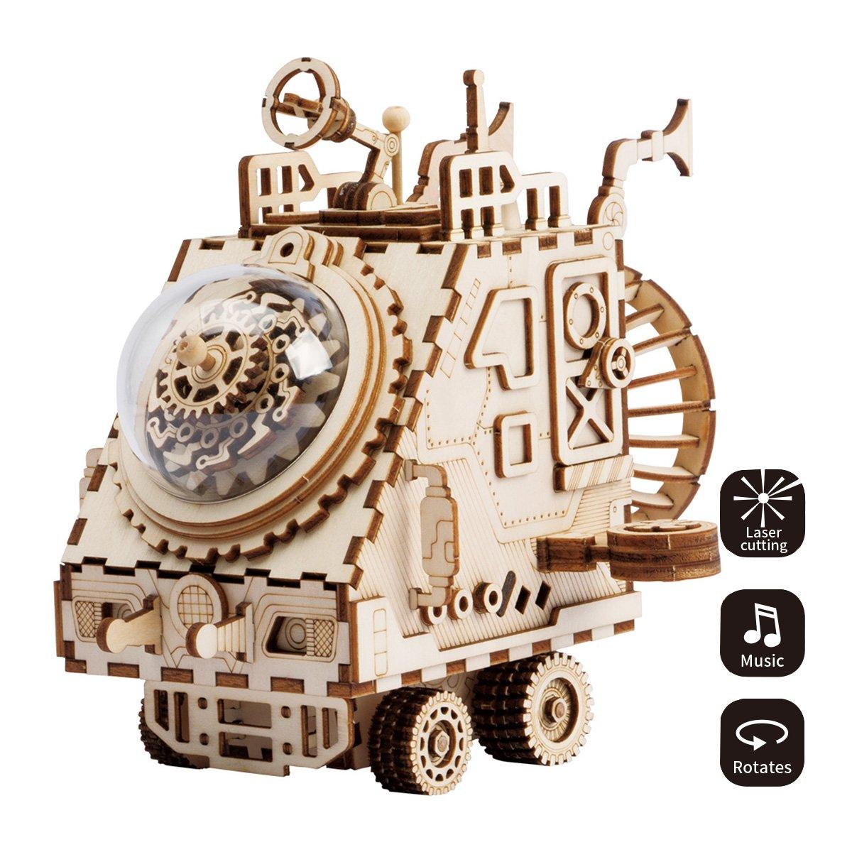 Puzzloria™ | Cosmic Voyager - Steampunk Spaceship Music Box Kit - Puzzloria