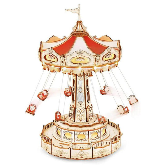 Puzzloria™ | Enchanted Carousel Swing Ride Music Box - Puzzloria