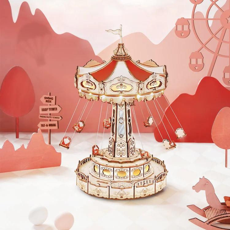 Puzzloria™ | Enchanted Carousel Swing Ride Music Box - Puzzloria