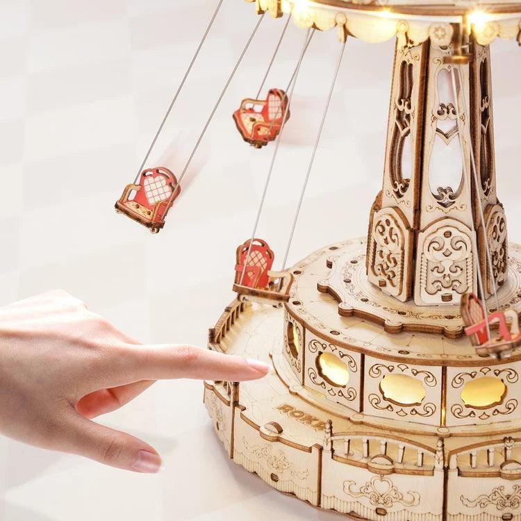 Puzzloria™ | Enchanted Carousel Swing Ride Music Box - Puzzloria