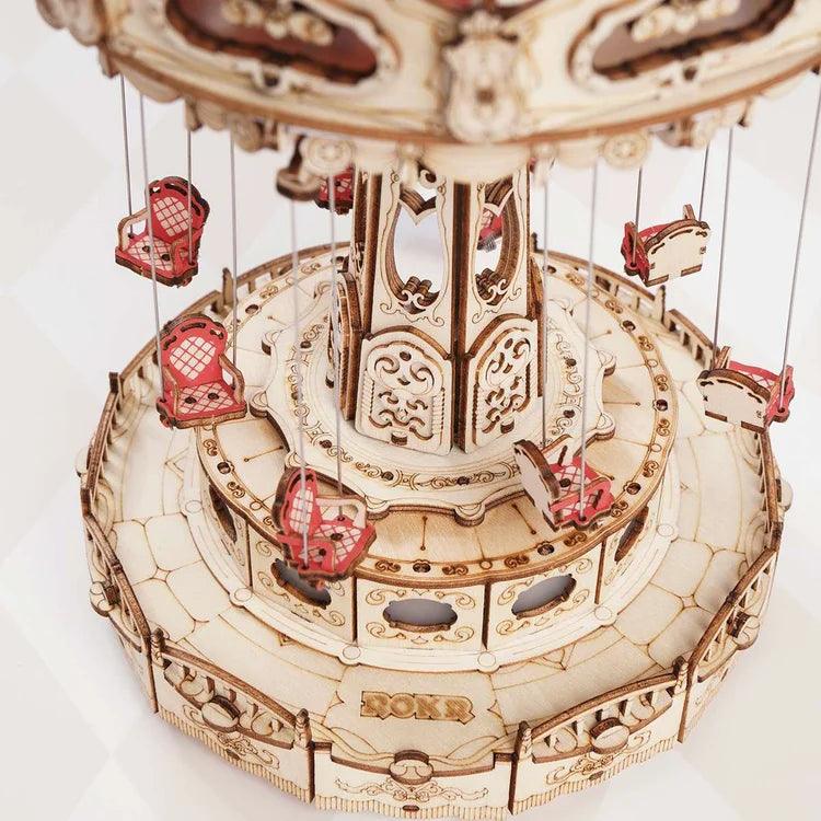 Puzzloria™ | Enchanted Carousel Swing Ride Music Box - Puzzloria