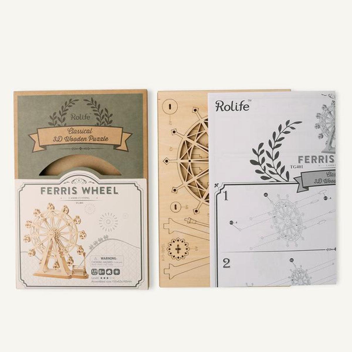 Puzzloria™ | Grand Ferris Wheel 3D Wooden Puzzle - Puzzloria