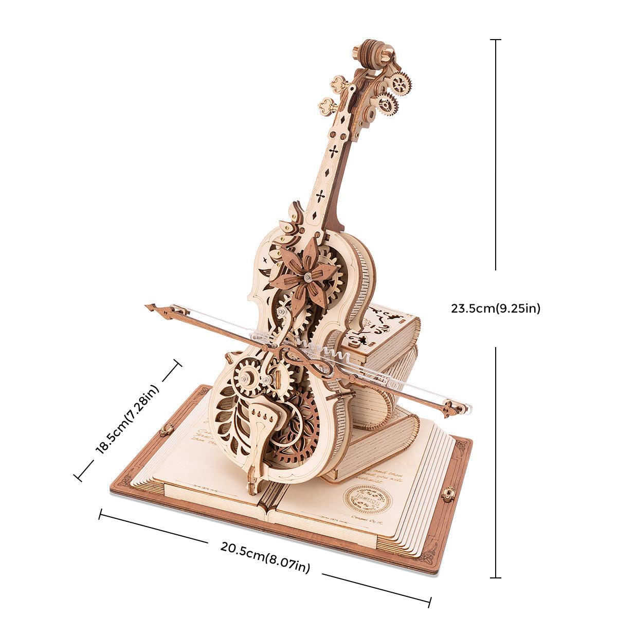 Puzzloria™ | Magic Cello Mechanical Music Box 3D Wooden Puzzle - Puzzloria