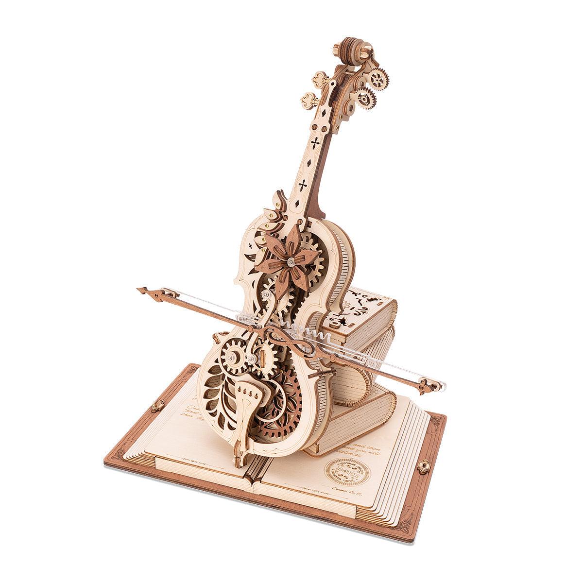 Puzzloria™ | Magic Cello Mechanical Music Box 3D Wooden Puzzle - Puzzloria