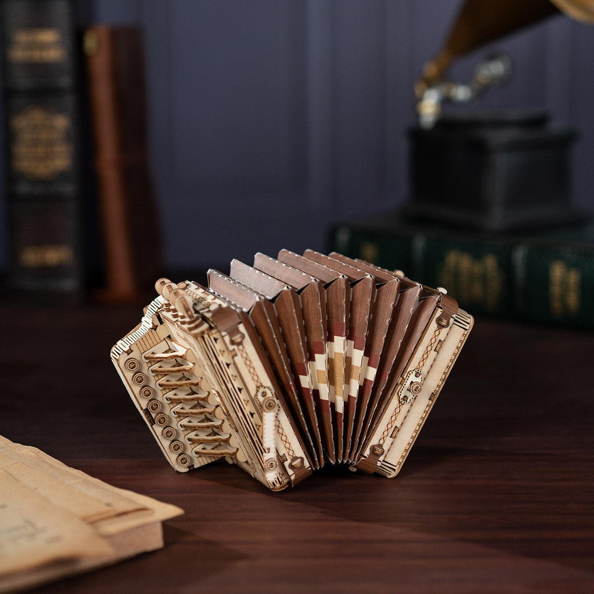 Puzzloria™ | Melodic Accordion - Musical Wooden Model Kit - Puzzloria