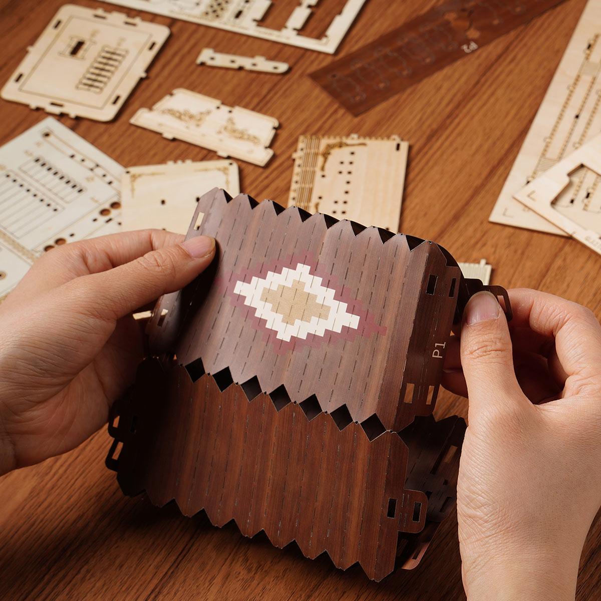 Puzzloria™ | Melodic Accordion - Musical Wooden Model Kit - Puzzloria