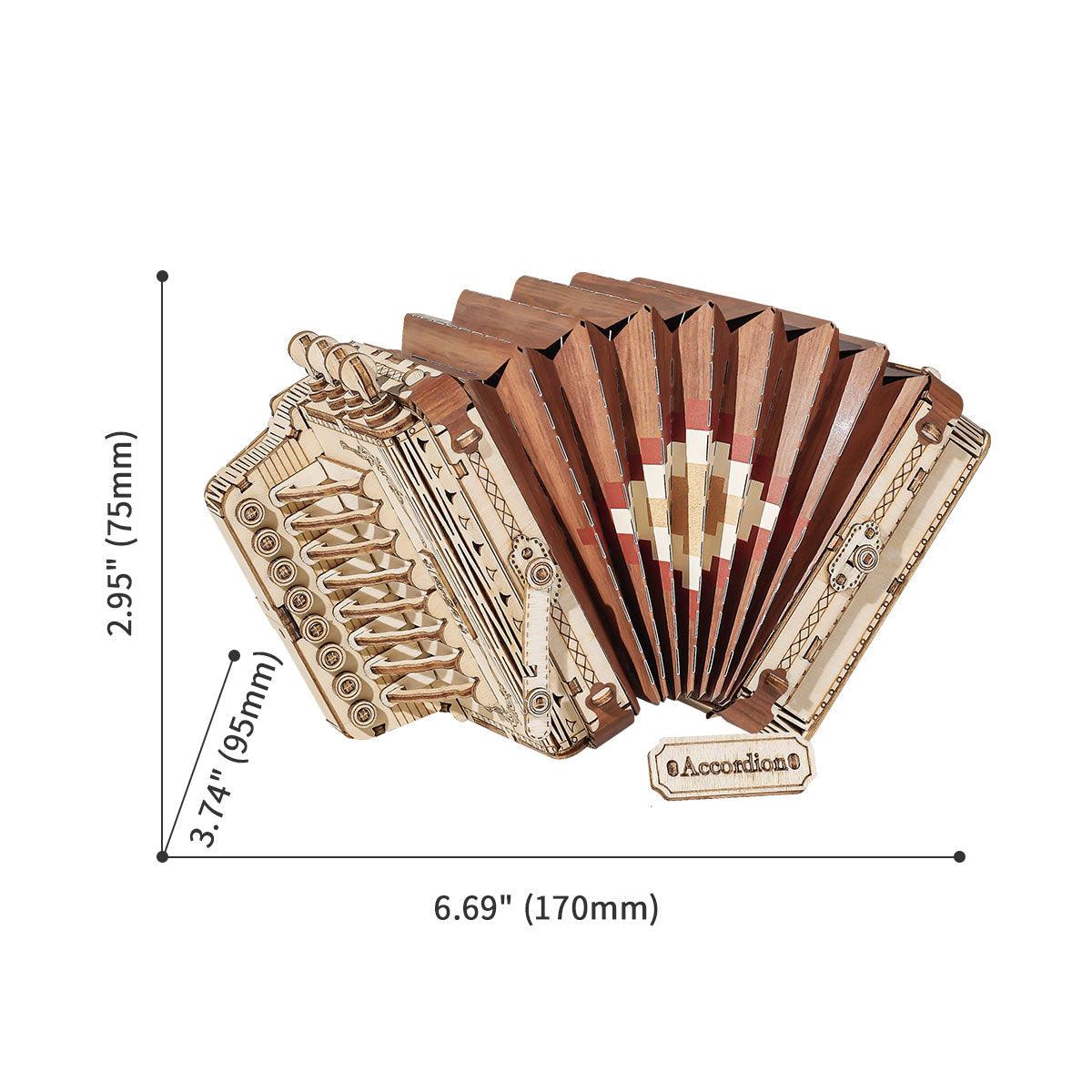 Puzzloria™ | Melodic Accordion - Musical Wooden Model Kit - Puzzloria
