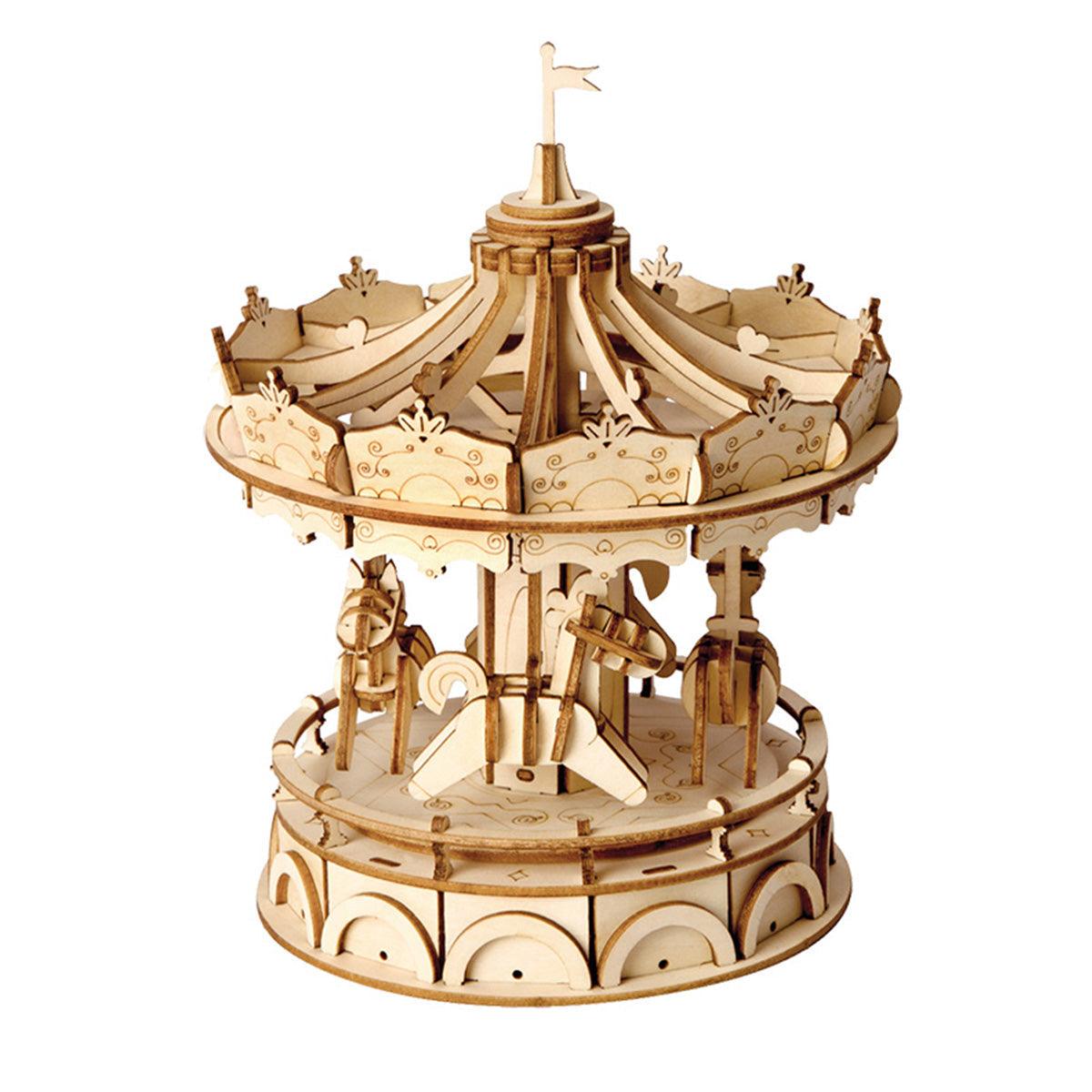 Puzzloria™ | Vintage Carousel 3D Wooden Puzzle - Puzzloria