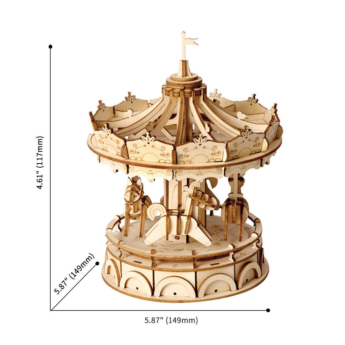 Puzzloria™ | Vintage Carousel 3D Wooden Puzzle - Puzzloria