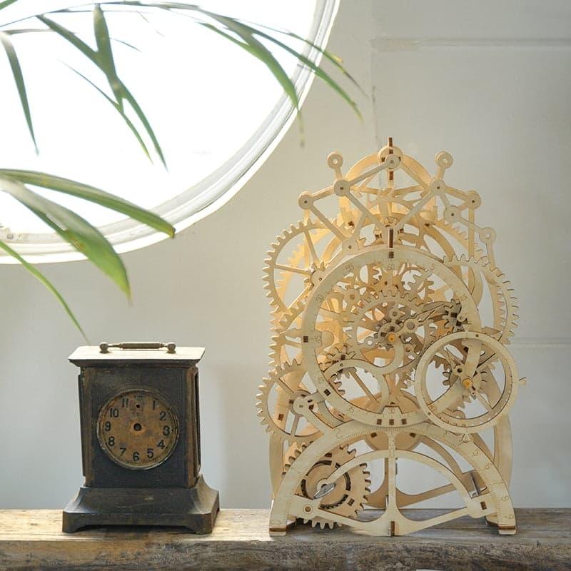 Puzzloria™ | Temporal Craftsman Functional Wooden Pendulum Clock Kit - Puzzloria