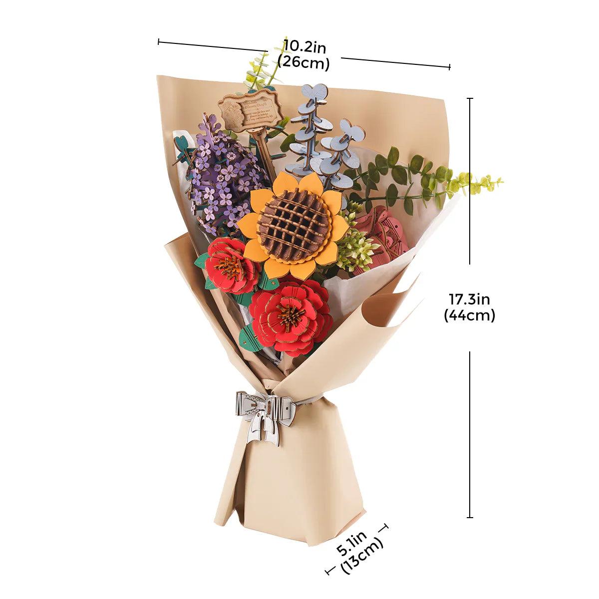 Puzzloria™ | Eternal Bloom 3D Wooden Puzzle Bouquet - Puzzloria