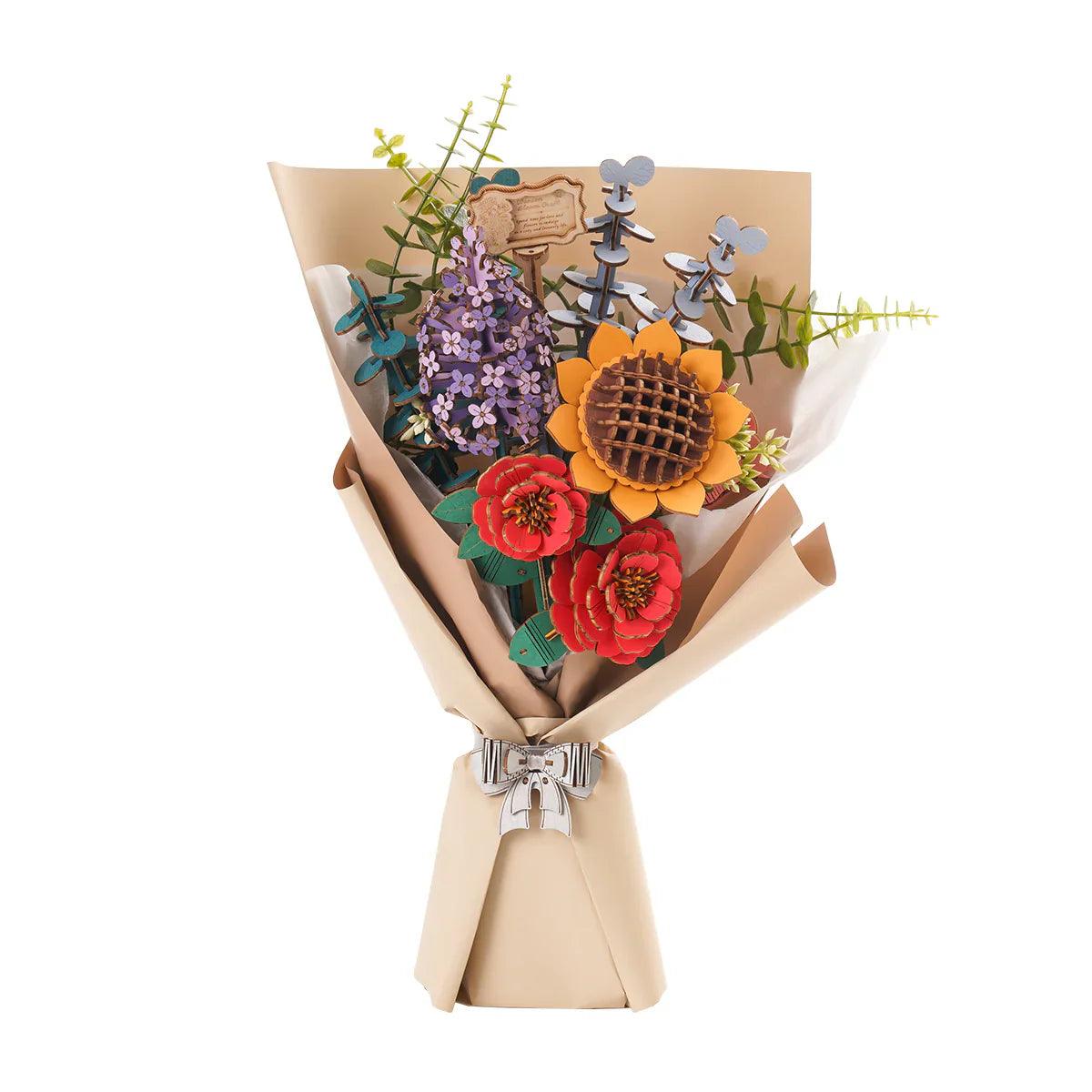 Puzzloria™ | Eternal Bloom 3D Wooden Puzzle Bouquet - Puzzloria