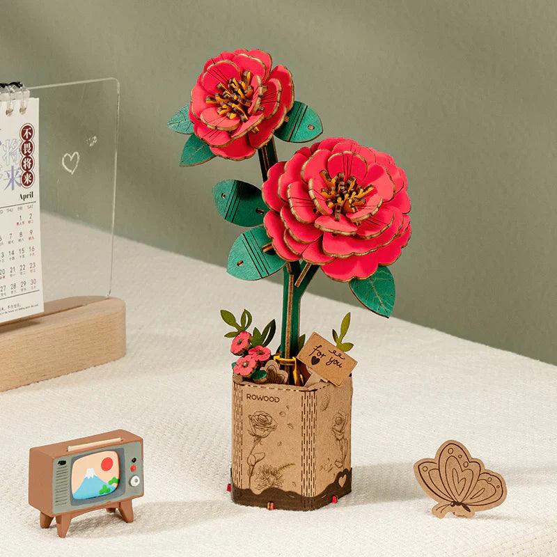 Puzzloria™ | Eternal Bloom 3D Wooden Puzzle Bouquet - Puzzloria