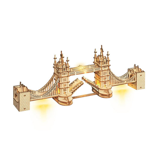 Puzzloria™ | Illuminated Tower Bridge 3D Wooden Puzzle - Puzzloria