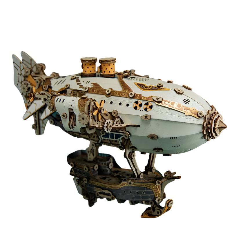 Puzzloria™ | Steampunk Navigator Airship 3D Wooden Puzzle Kit - Puzzloria