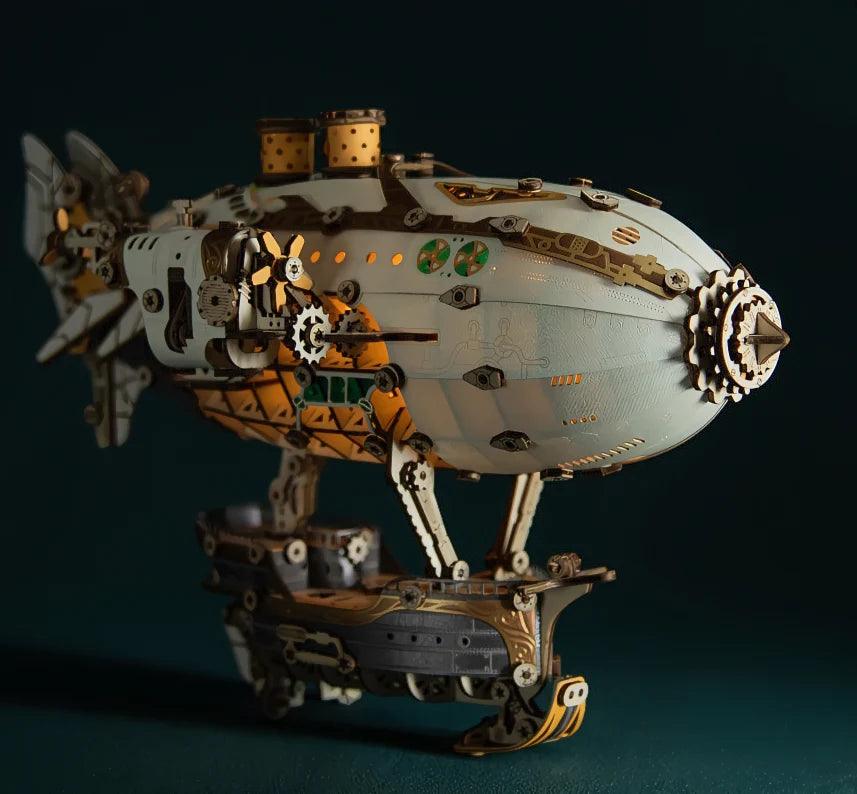 Puzzloria™ | Steampunk Navigator Airship 3D Wooden Puzzle Kit - Puzzloria