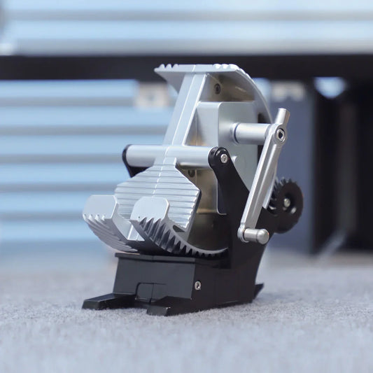 adjustable metal phone stand with rack and pinion tilt, heavy desktop holder for video calls and streaming