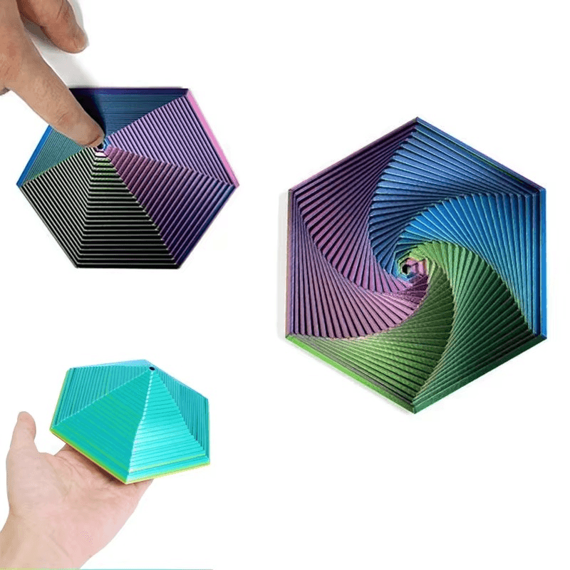 Puzzloria™ | Hypnotic Fractal Fidget Hexagon - Puzzloria