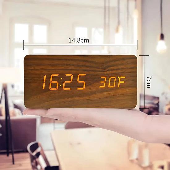 Puzzloria™ | NatureSense Wooden LED Alarm Clock - Puzzloria