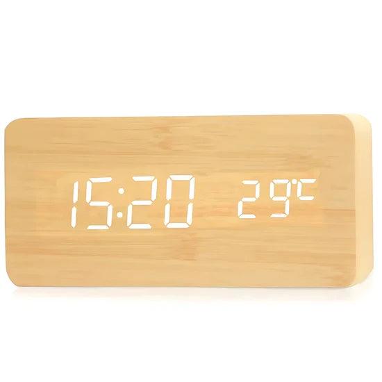 Puzzloria™ | NatureSense Wooden LED Alarm Clock - Puzzloria