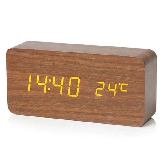 Puzzloria™ | NatureSense Wooden LED Alarm Clock - Puzzloria
