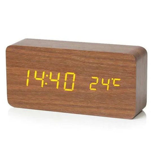 Puzzloria™ | NatureSense Wooden LED Alarm Clock - Puzzloria