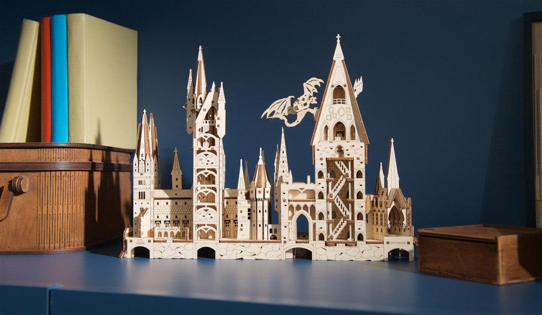 Puzzloria™ | Hogwarts Magical Castle 3D Wooden Puzzle Kit - Puzzloria