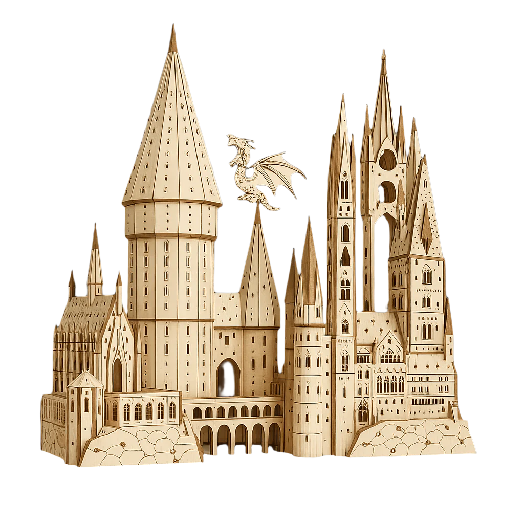 Puzzloria™ | Hogwarts Magical Castle 3D Wooden Puzzle Kit - Puzzloria