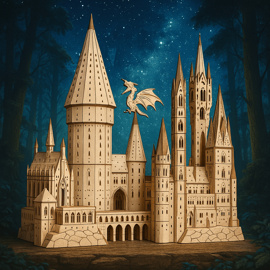 Puzzloria™ | Hogwarts Magical Castle 3D Wooden Puzzle Kit - Puzzloria