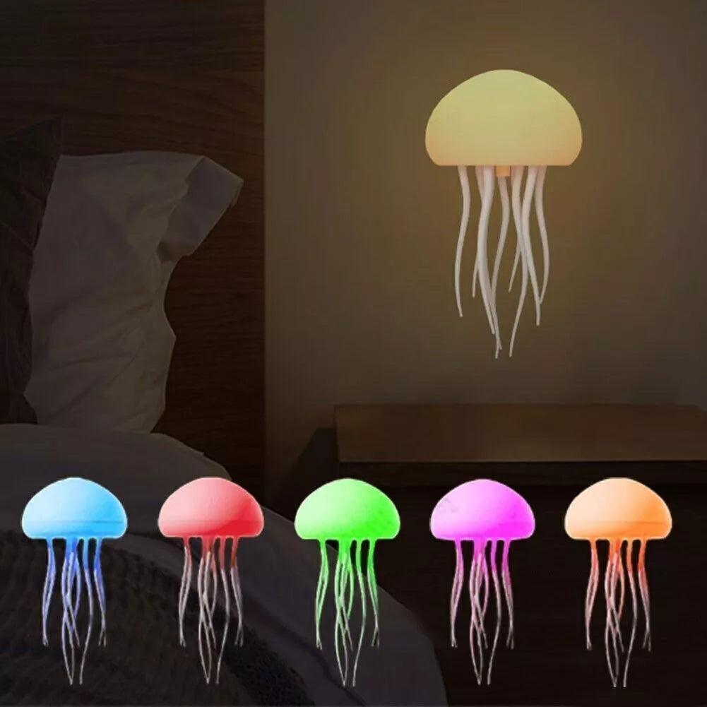 Color changing LED night light jellyfish lamp with RGB lighting and flexible tentacles