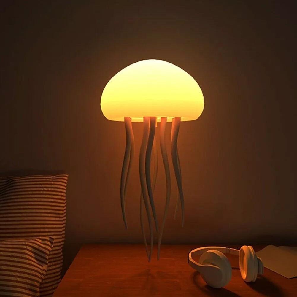 Color changing LED night light jellyfish lamp with RGB lighting and flexible tentacles