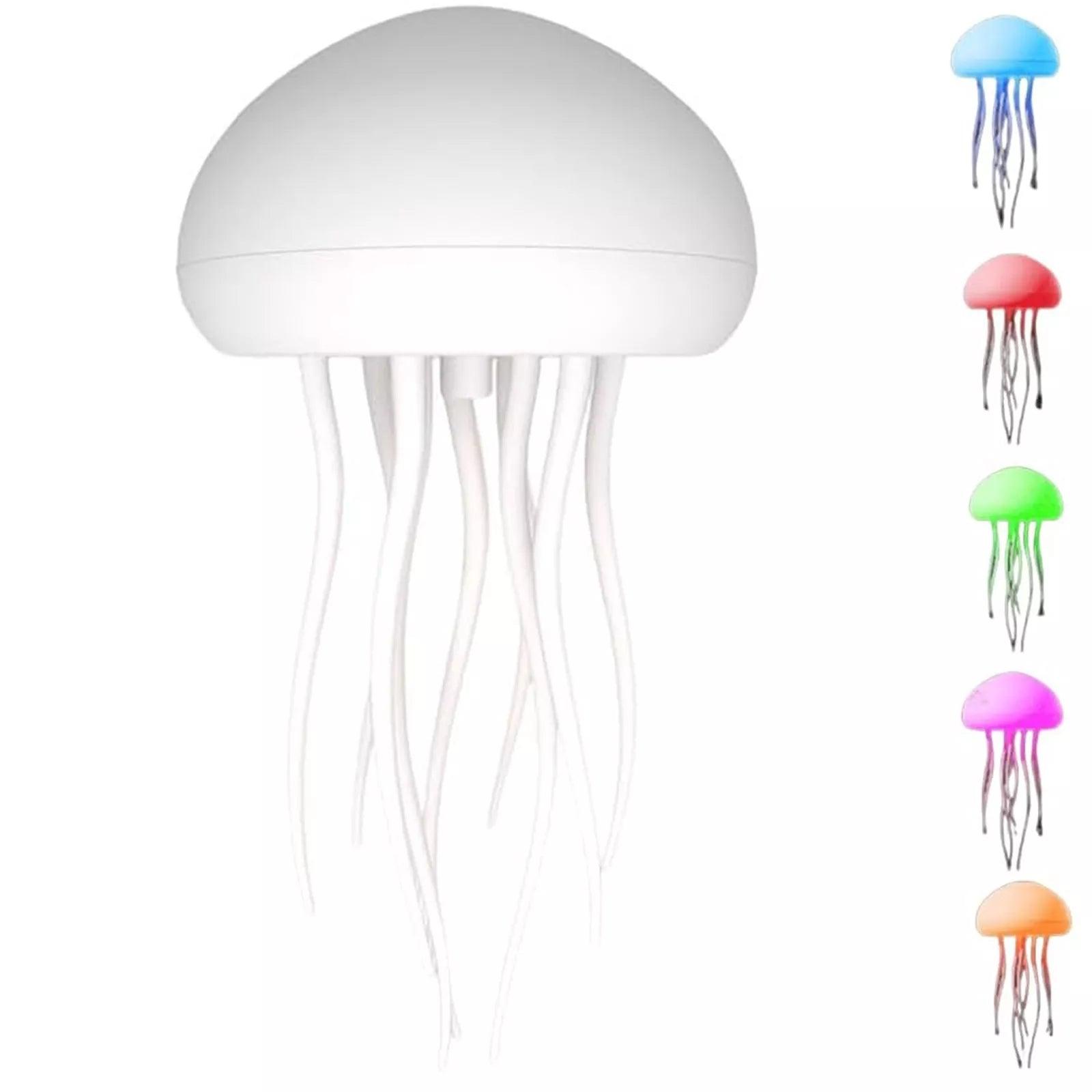 Color changing LED night light jellyfish lamp with RGB lighting and flexible tentacles