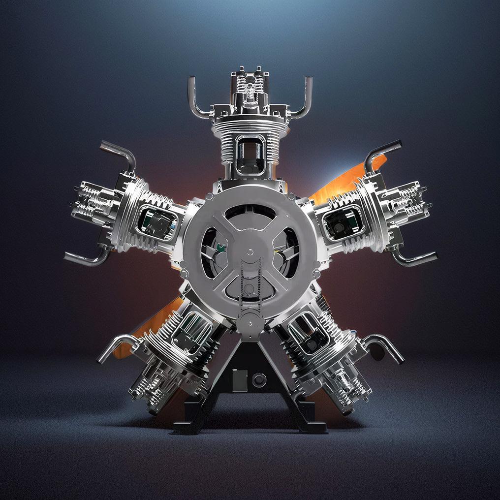 Puzzloria™ | DIY 1/6 Full Metal 5 Cylinder Radial Engine Model Kit - Puzzloria