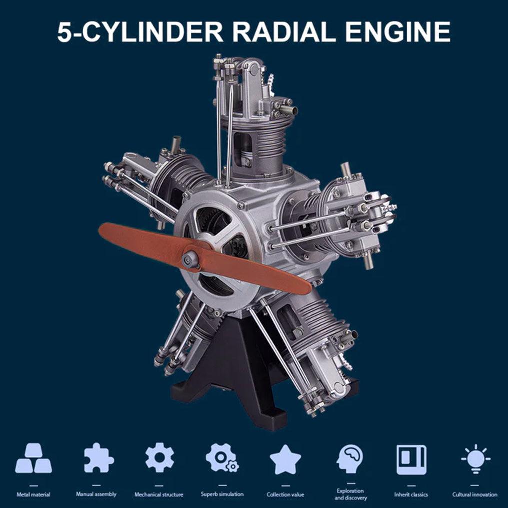 Puzzloria™ | DIY 1/6 Full Metal 5 Cylinder Radial Engine Model Kit - Puzzloria