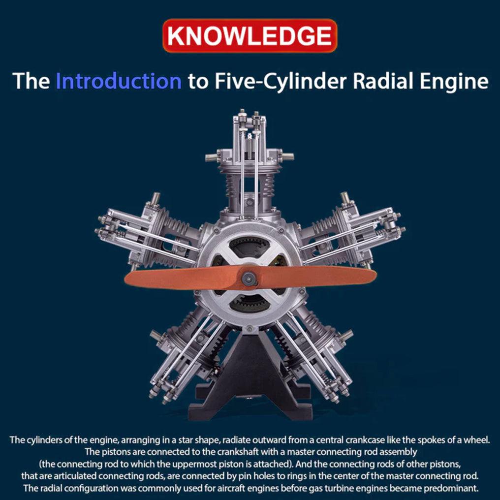 Puzzloria™ | DIY 1/6 Full Metal 5 Cylinder Radial Engine Model Kit - Puzzloria