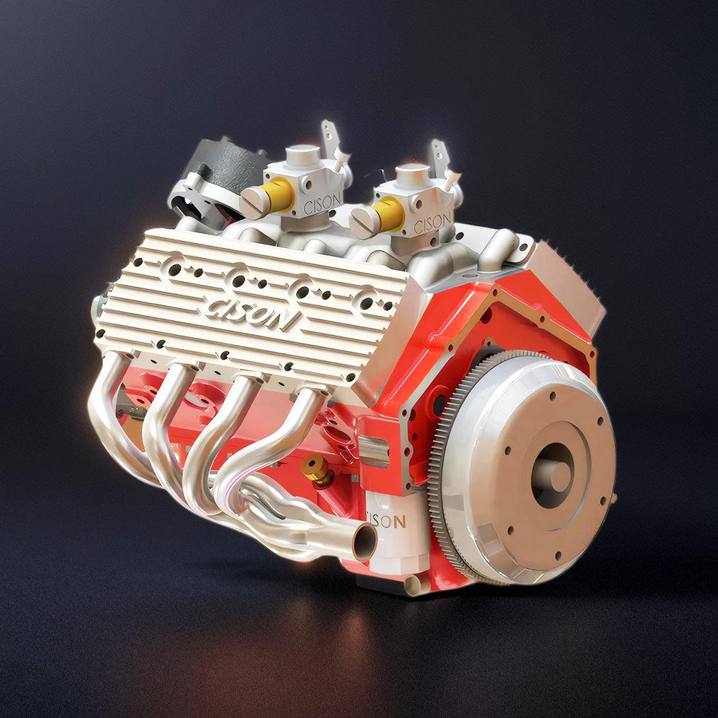 Puzzloria™ | DIY 1/6 Gasoline Flathead 4-Stroke V8 Water-Cooled Engine 44CC Model Kit That Works - Puzzloria