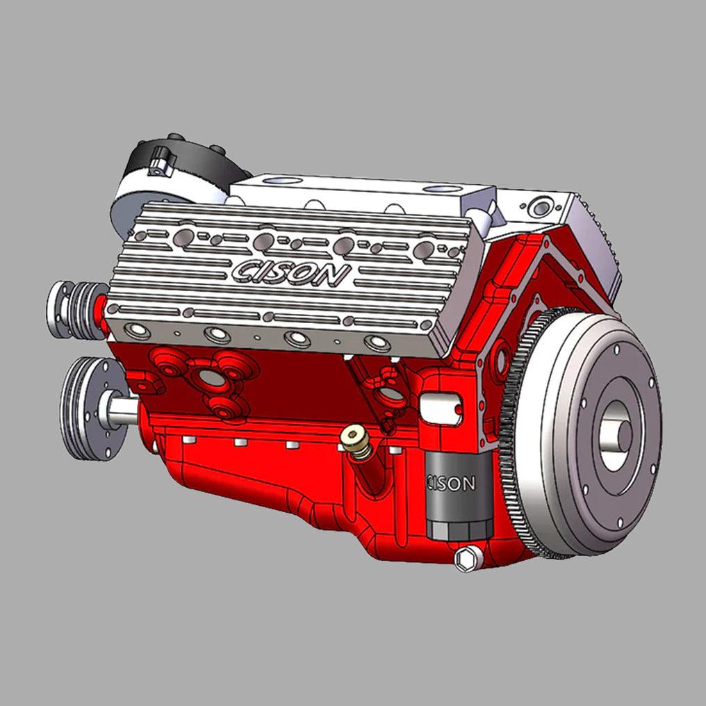 Puzzloria™ | DIY 1/6 Gasoline Flathead 4-Stroke V8 Water-Cooled Engine 44CC Model Kit That Works - Puzzloria