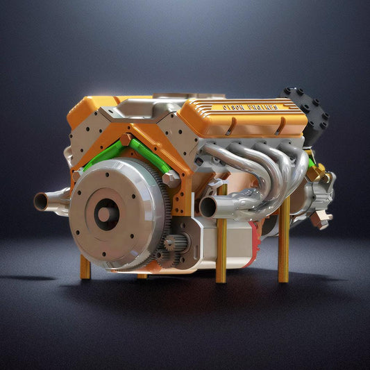 Puzzloria™ | DIY 1/6 Gasoline Internal Combustion V8 Water-Cooled Engine 44CC Model Kit - Puzzloria