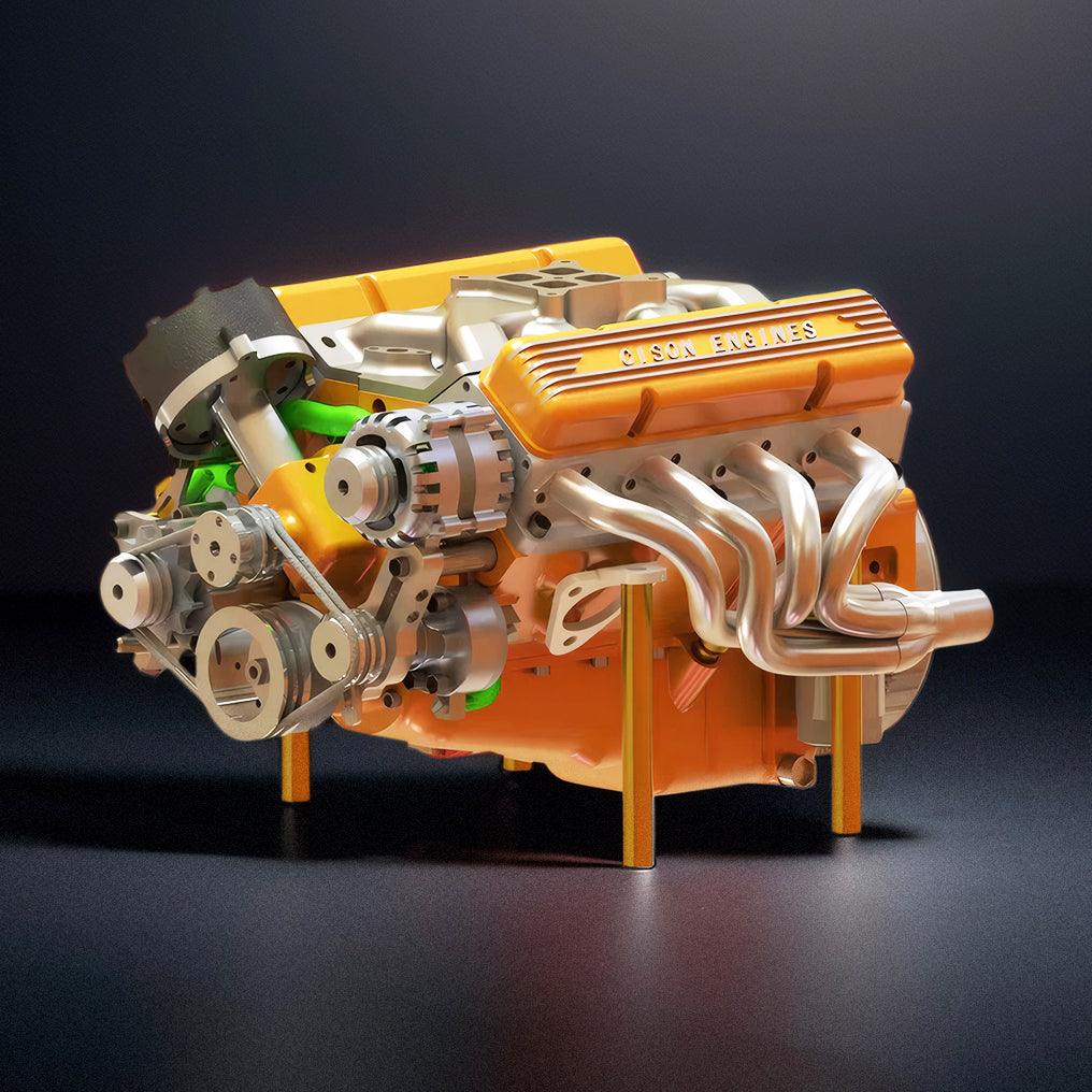 Puzzloria™ | DIY 1/6 Gasoline Internal Combustion V8 Water-Cooled Engine 44CC Model Kit - Puzzloria