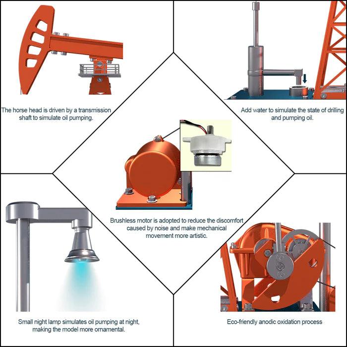 Puzzloria™ | DIY Educational 3D Metal Oilfield Working Equipment with Pumping Unit that Works - Puzzloria