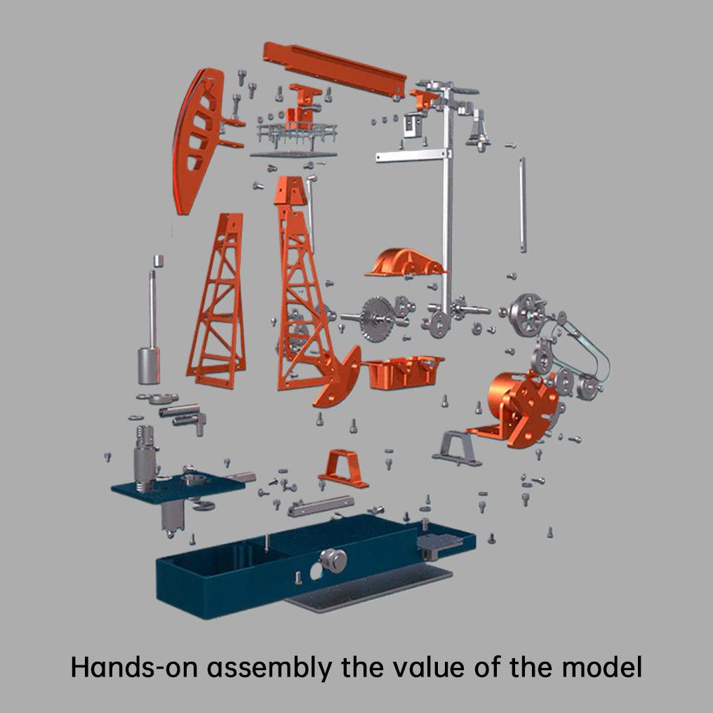 Puzzloria™ | DIY Educational 3D Metal Oilfield Working Equipment with Pumping Unit that Works - Puzzloria