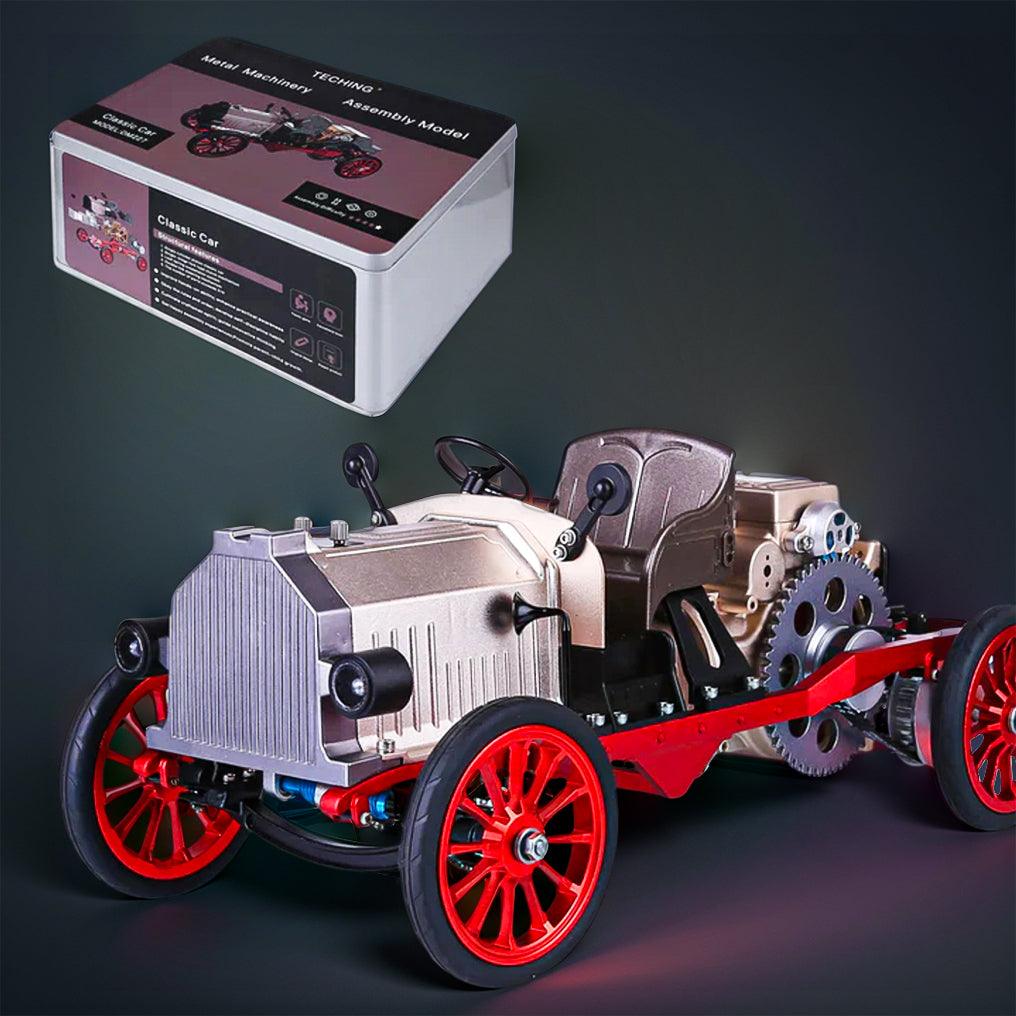 Puzzloria™ | DIY Educational Metal Mechanical Classic Car Mini Electric Single-cylinder Engine Assembly Kit - Puzzloria