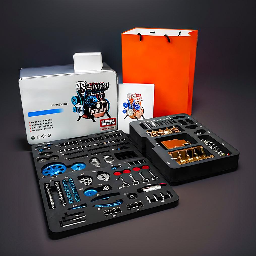 Puzzloria™ | DIY Full Metal 4 Cylinder Car Engine Assembly Kit - Puzzloria
