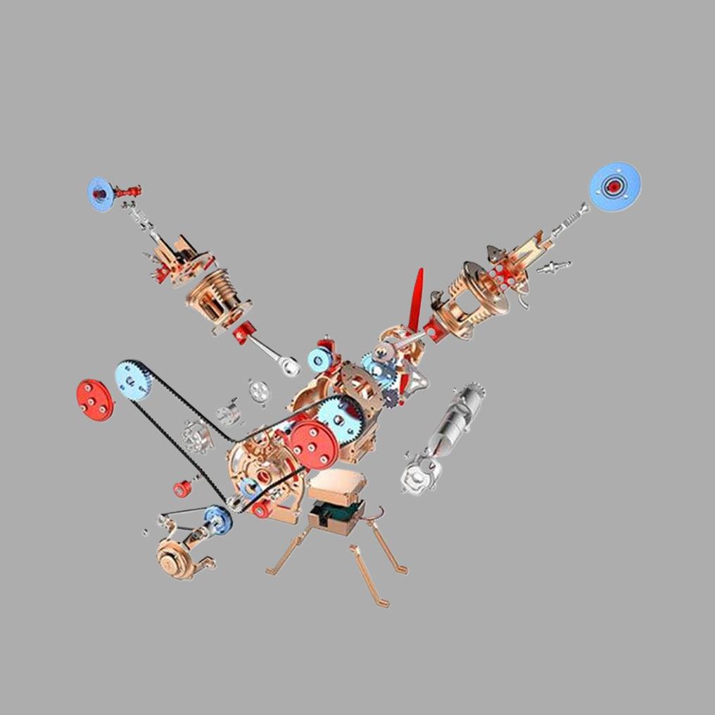 Puzzloria™ | DIY Full Metal V2 Car Engine Assembly Kit that Work - Puzzloria